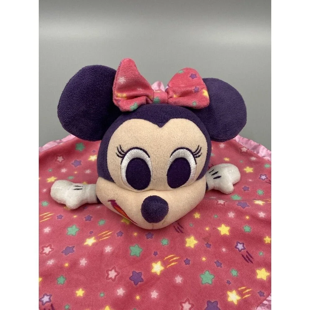 Disney Minnie Mouse Plush Lovey Rattle Pink Baby Security Blanket